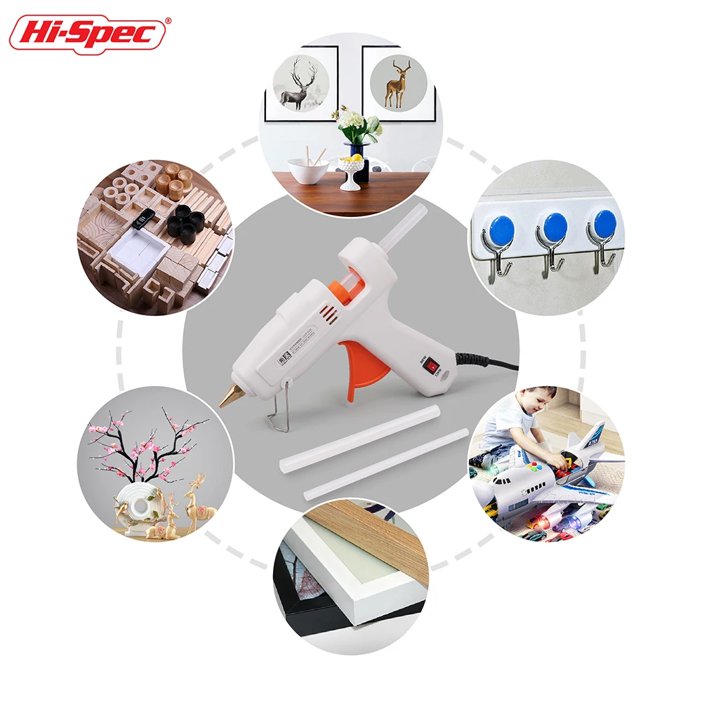 Hi-Spec 40 Вт 80 Вт 100 Вт 120 Вт 150 Вт EU/ Plug термоплавкий клеевой пистолет 7 мм Клей-стик промышленные мини пистолеты клей деревообрабатывающий инструмент
