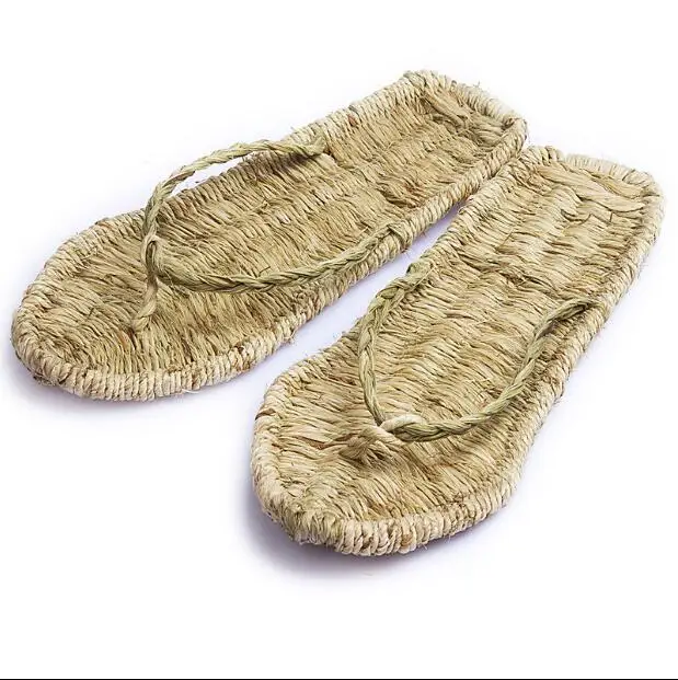 Chinese Flip flops Grass Weave Slippers Summer Straw Men Shose