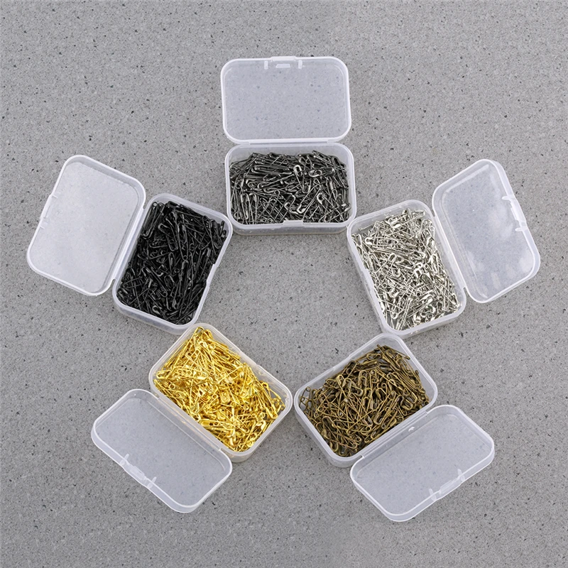 100 pieces/box garment metal safety pins 20mm golden black silver grey anti copper tag pins clothing hang tag pins