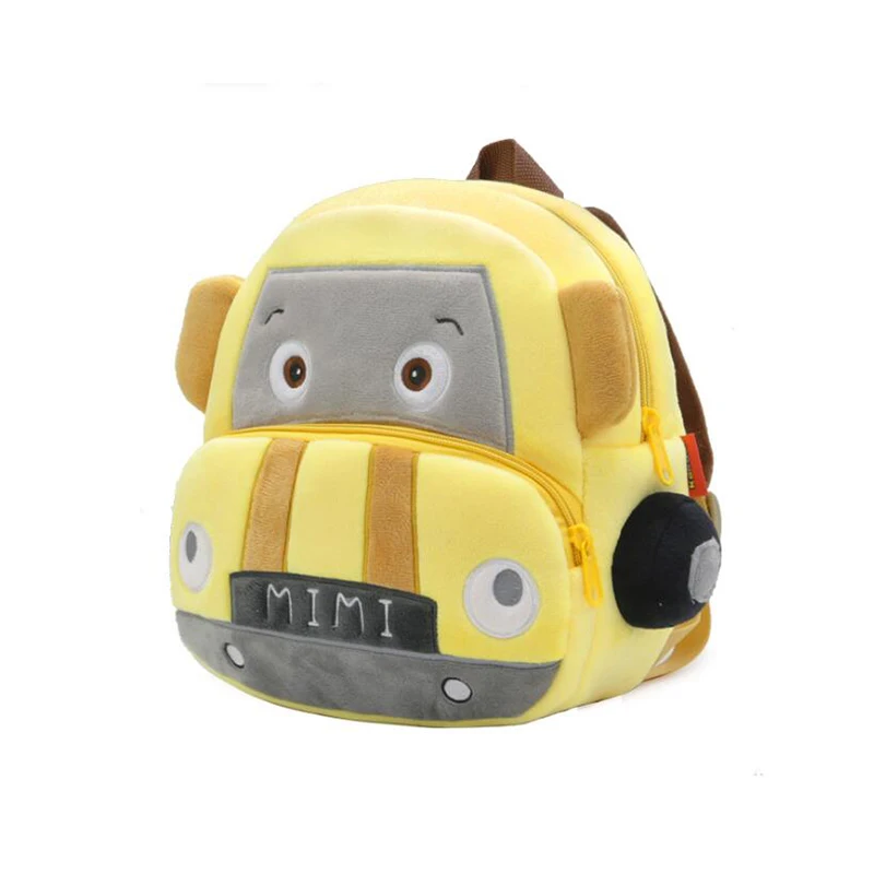 Fashion Children SchoolBags 3D Cartoon Mimi Car Plush Kids Backpack Kindergarten Boys&Girls School Bags Mini Backpack Book Bag