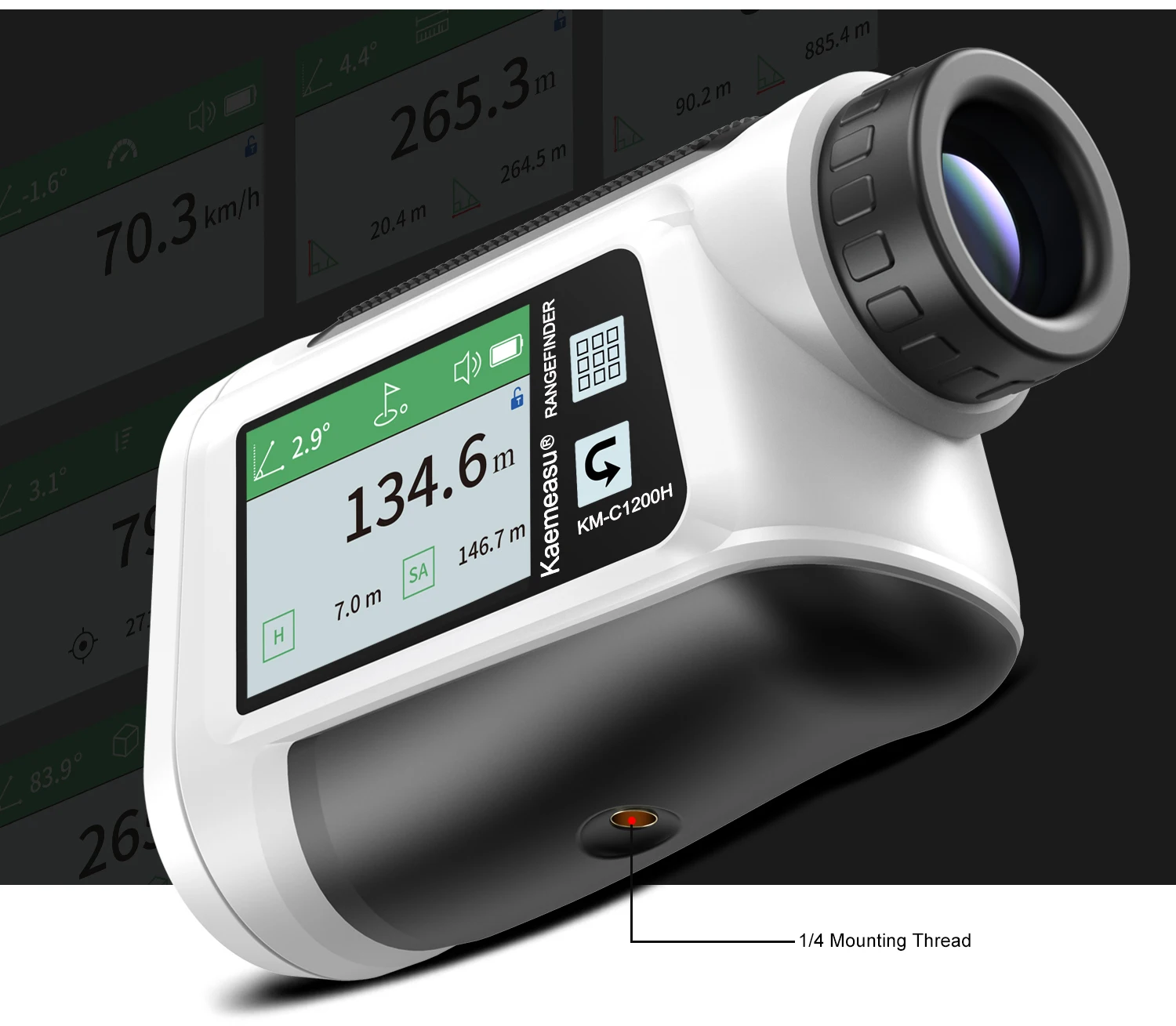 Imagem -04 - Kaesu Telêmetro Laser de Caça Golfe Telêmetro Digital Laser com Tela Sensível ao Toque com Voz