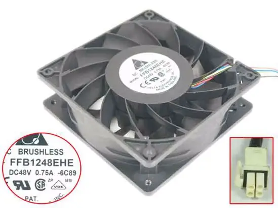 

Delta Electronics FFB1248EHE 6C89 DC 48V 0.75A 120x120x38mm Server Cooling Fan