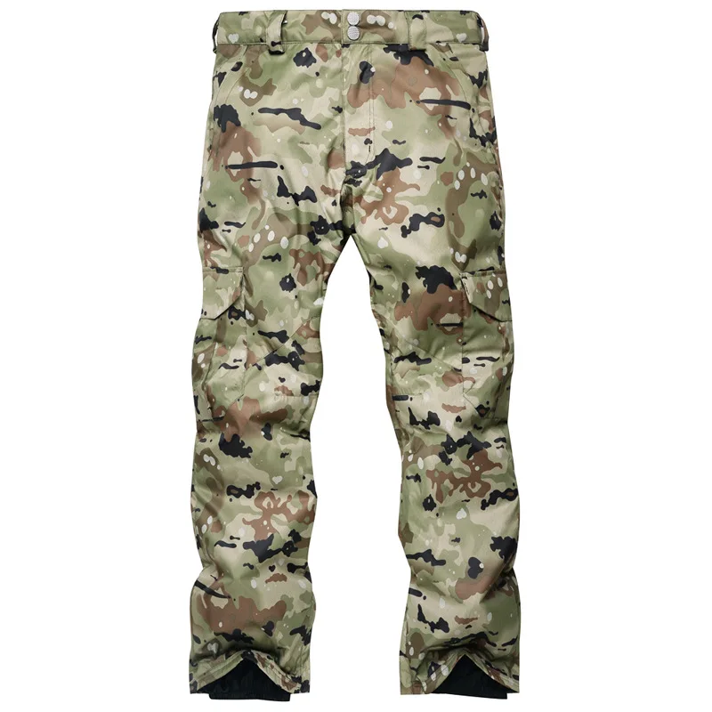 Men Winter Skiing Snowboarding Pants Camouflage High-waist Outdoor Sports Wear Male Windproof Waterproof Warm Thick Trouser