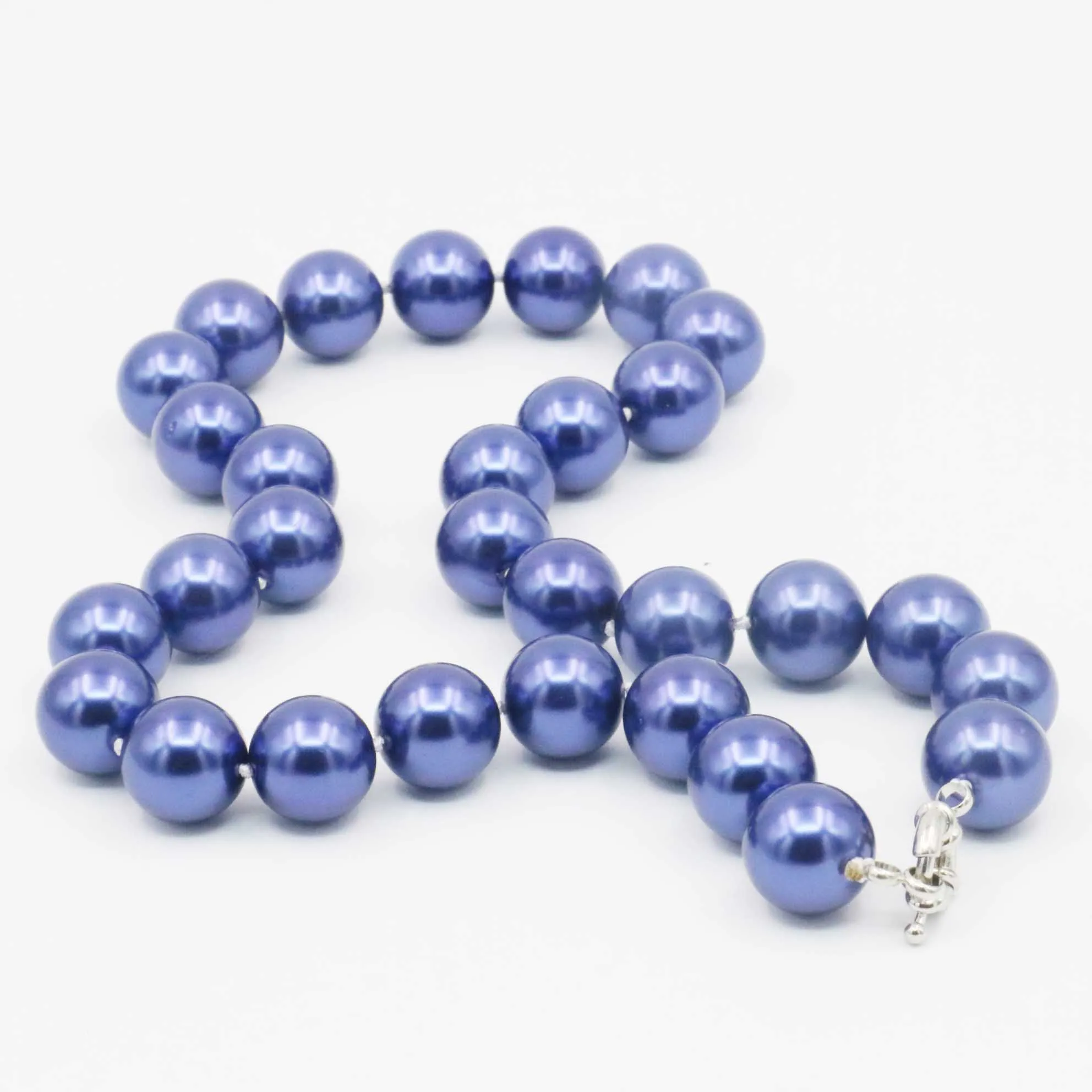 10mm South Sea Dark Blue Shell Pearl Necklace Pearl Beads Women Girls Fashion Jewelry Making Design Rope Chain Neckwear 18INCH