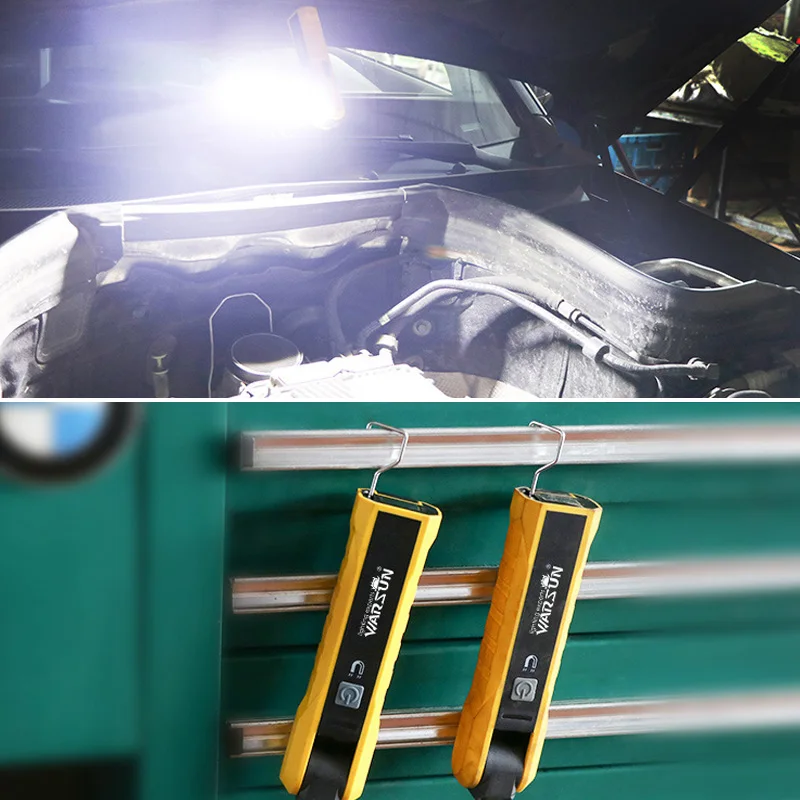 Portable COB Working Light Magnetic Flashlight Led Work Lamp USB Charge Car Flashlight Rotatable Multifunction Lantern with Hook