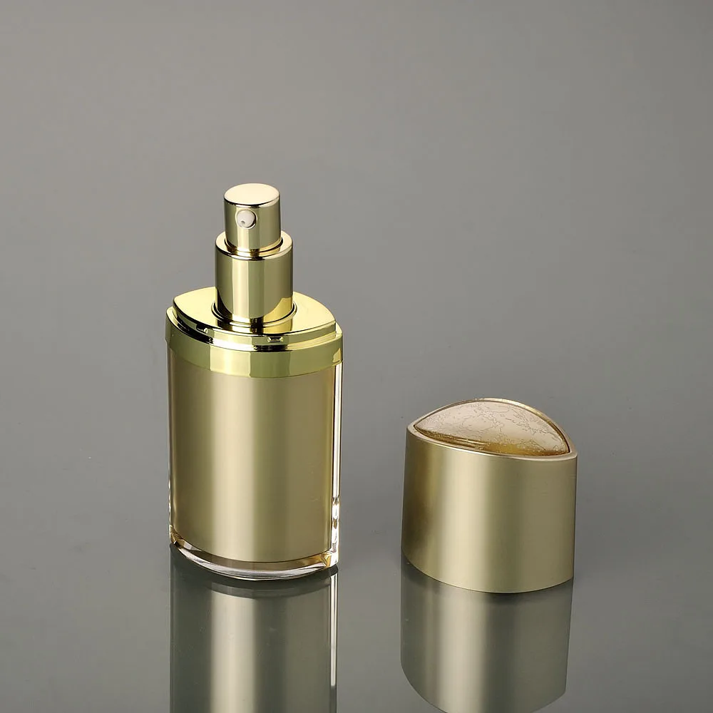 30ml oro a forma di occhio pressa pompa bottiglia di plastica acrilica lozione emulsione siero fondotinta toner toner ialuronico cura della pelle imballaggio