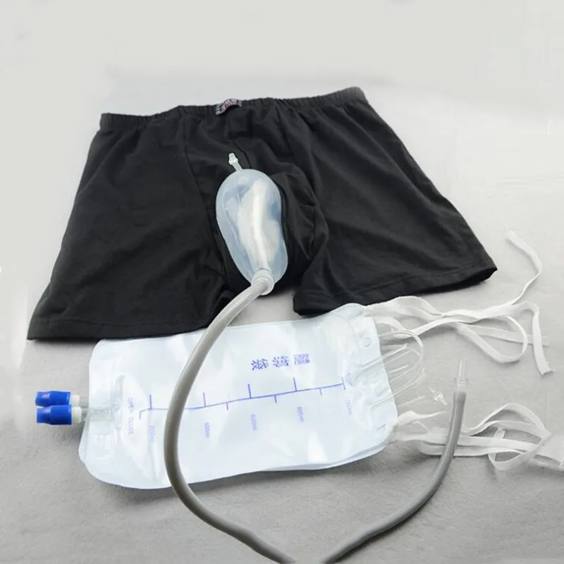 Reutilizável masculino andando saco urinário suporte de xixi silicone funil urina coletor com cateter drenagem saco para idosos higiene