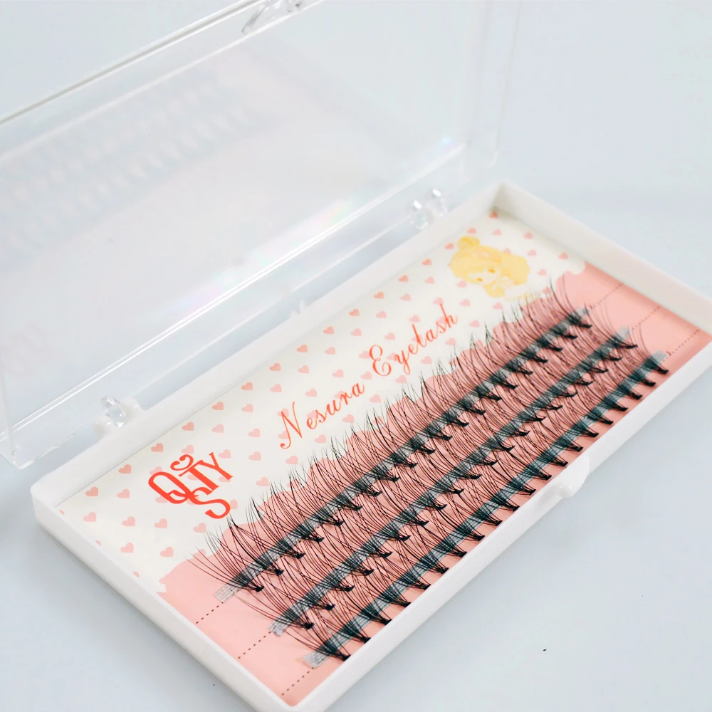 Wholesale 1 pcs/lot Pro 60 Knots 10 Hairs Black Individual False Eyelashes Eye Lash Makeup Extension Kit 8mm 10mm 12mm 14mm