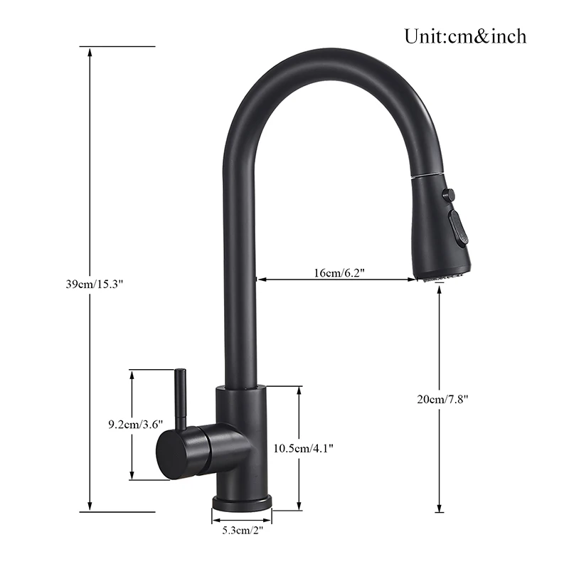 Rubinetto da cucina estraibile nero rubinetto da cucina in nichel monocomando argento monoforo maniglia girevole spruzzatore miscelatore acqua rubinetto