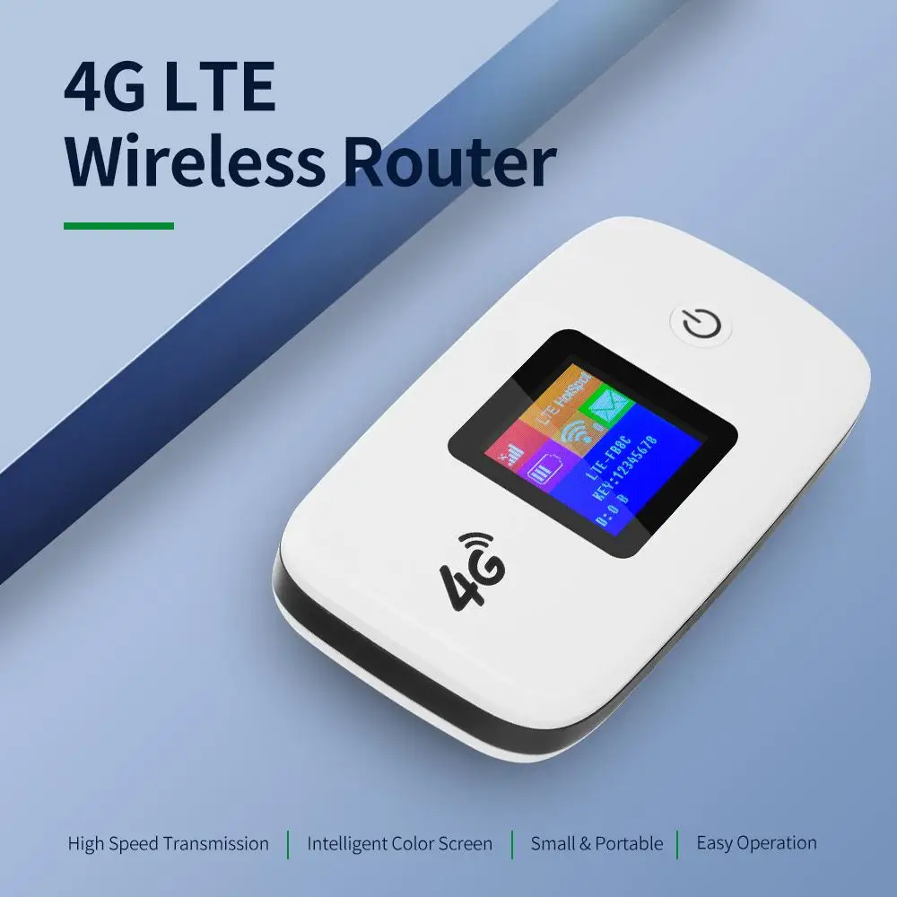 4G LTE Wireless Router Portable Wifi Router with SIM SD Card Slot 1.44 Inch TFT Color Screen