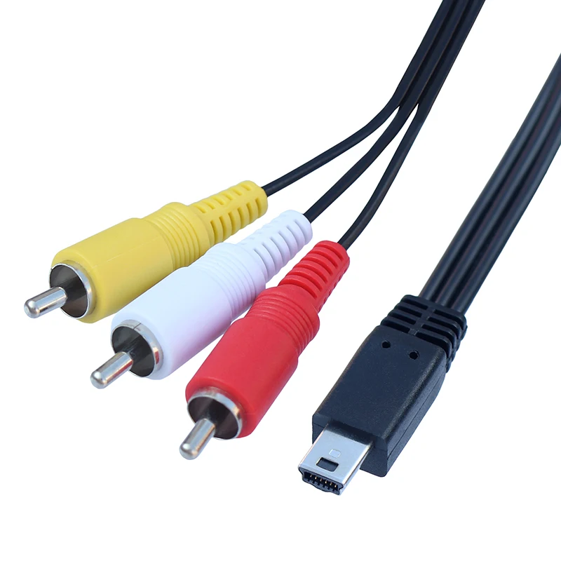 MINI USB 6 PIN do AV RCA aparat cyfrowy kamera kabel do Canon