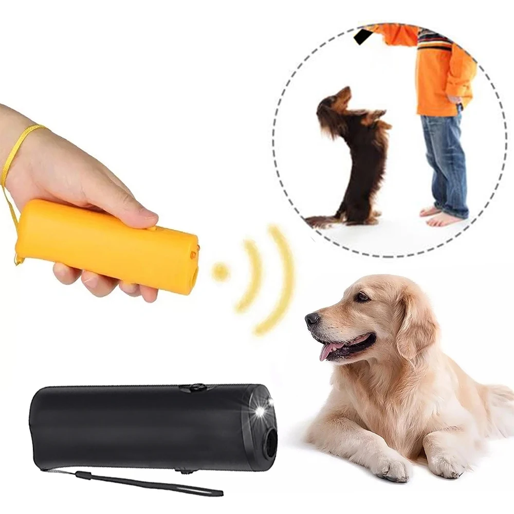 Ultrasound Pet Dog Training Repeller Control Trainer Device Anti-barking Stop Bark Deterrents Dogs Pet Training Device 3 in 1