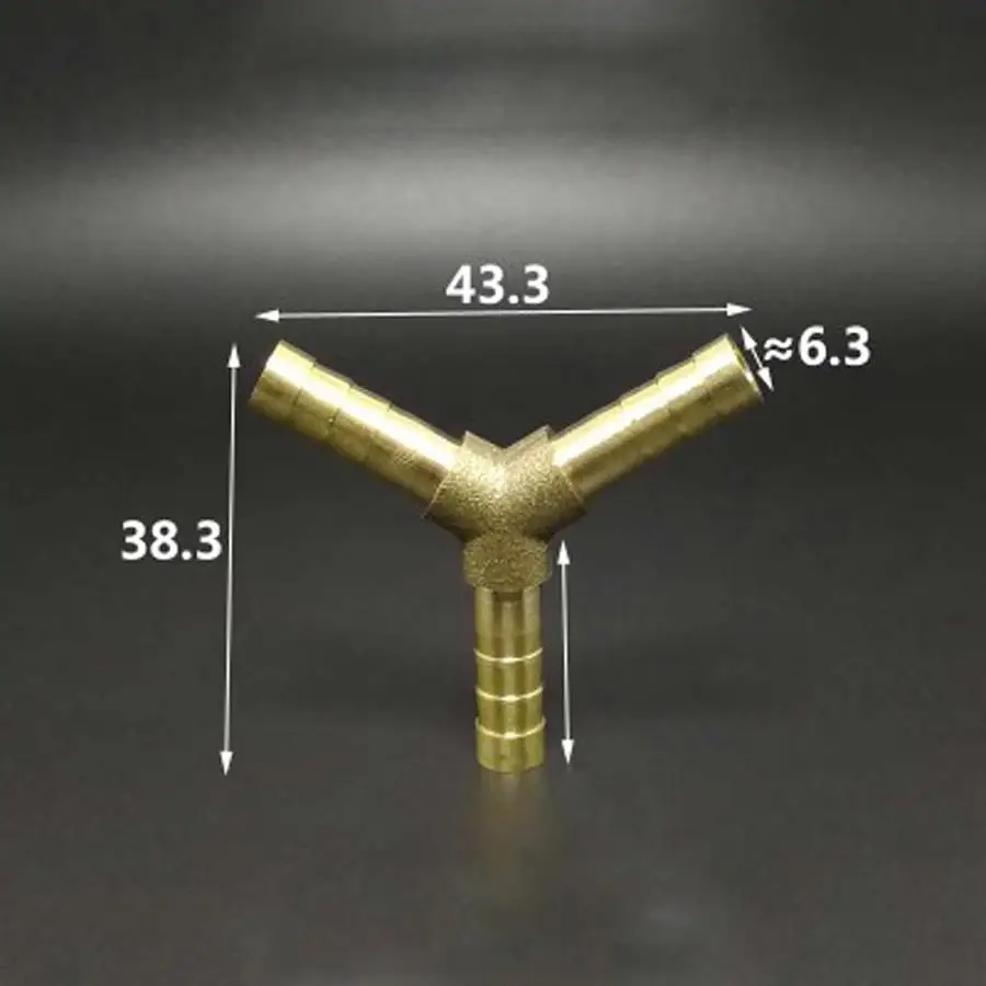 

10 PCS 6mm Hose Barb Y Shape 3 Ways Splicer Brass Hosetail Fitting Adapter Coupling Water Fuel