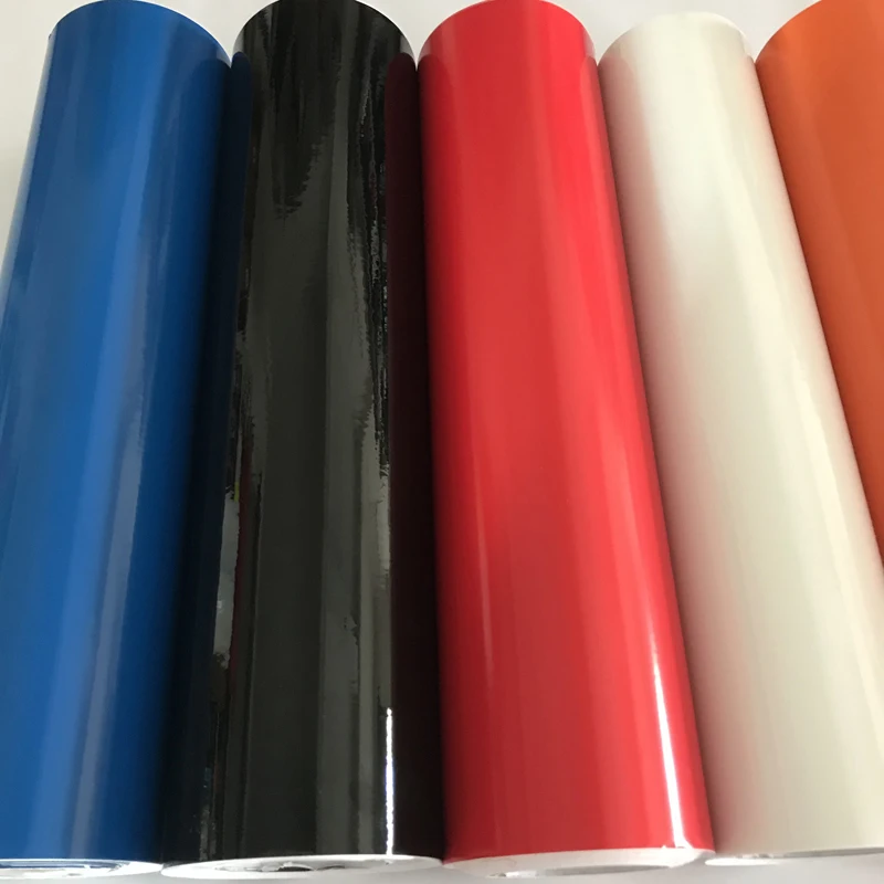 

12 Colors 5/10/15/20/30X1.52M Glossy Black Vinyl Wrap Car Wraps With Air Bubble Free Shiny Red Vinyl Gloss White Wrapping Film