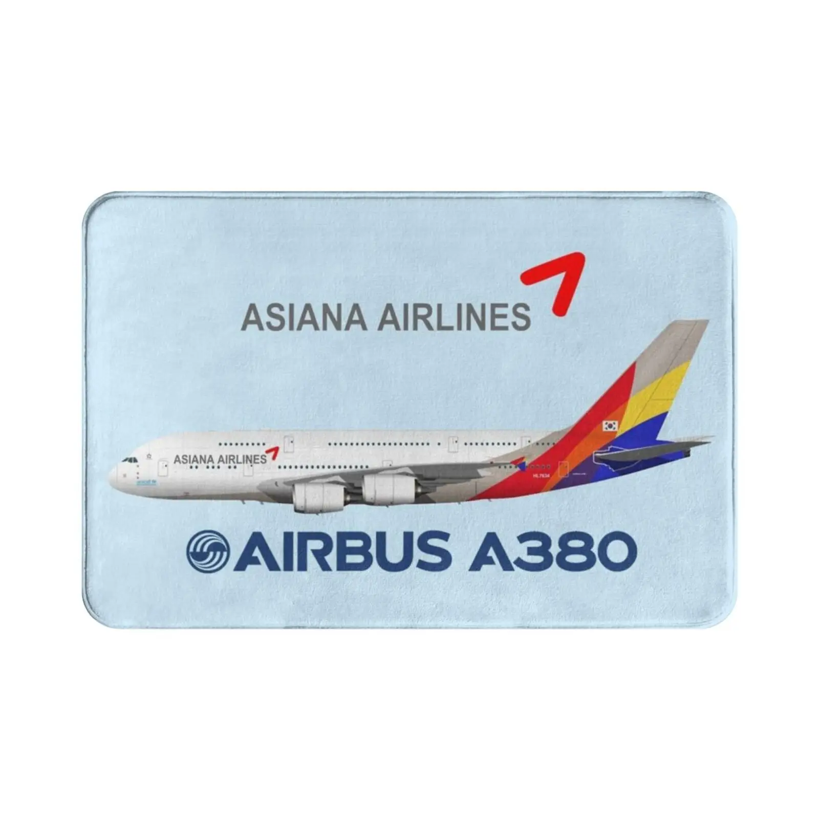 رسم توضيحي لآسيا ايرباص A380-النسخة الزرقاء السجاد حصيرة البساط وسادة لينة ايرباص A380 ايرباص A380 A380 ايرباص اسياانا