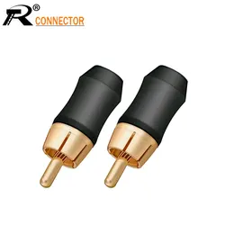 1pc Speaker Audio Output/Input Adapter Plug Gold plated Earphone connector jack Luxury Soldering RCA Plug Jack Connector