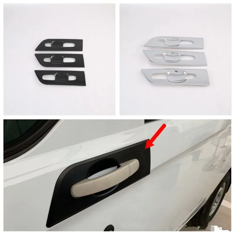 Fit For Ford Transit 2017  Ford Tourneo Custom 2016 Carbon Fiber Style ABS Car Door Handle Bar Cover Trim Styling Sticker