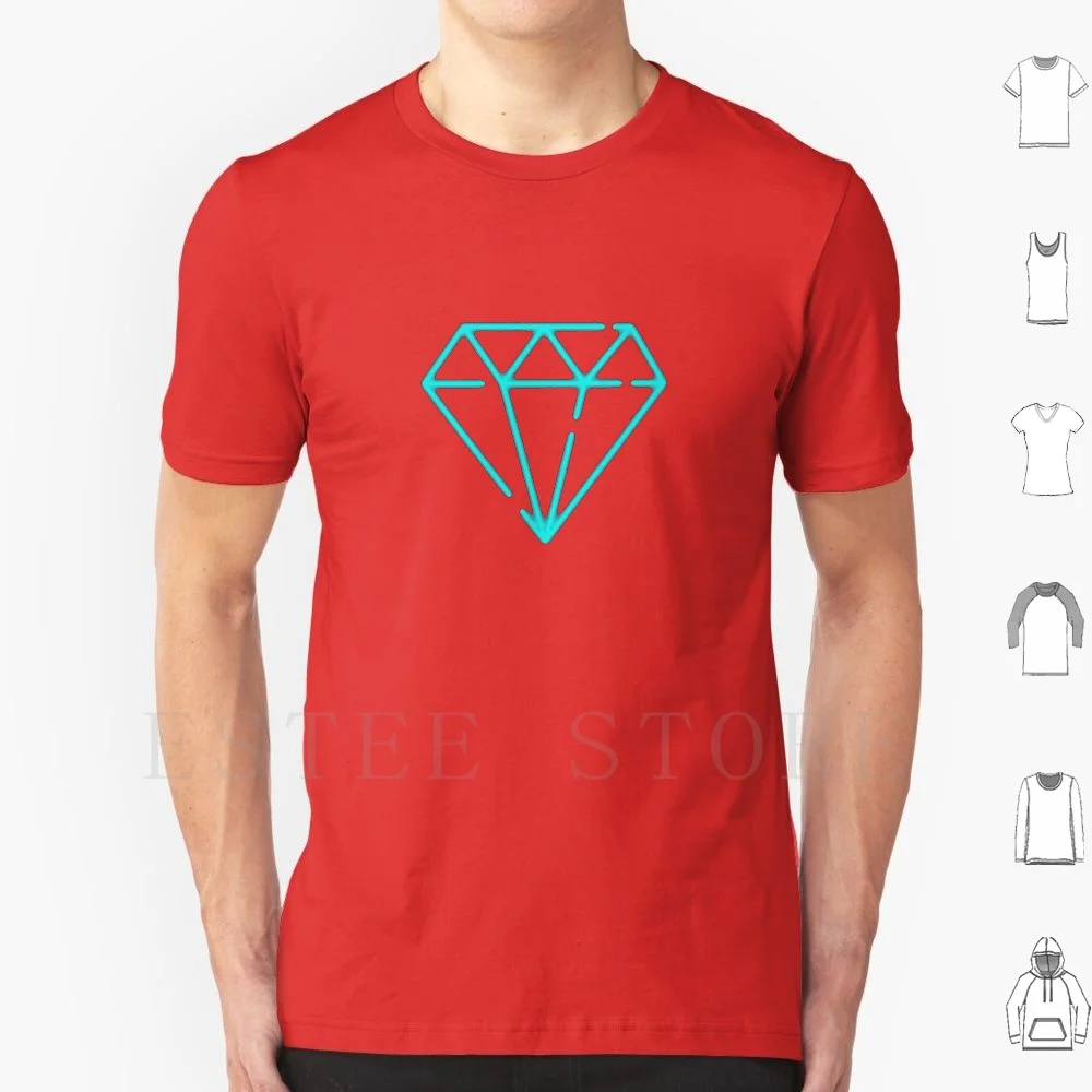 Neon Diamond T Shirt Cotton Men DIY Print Neon Diamond Blue Hipster Cool Pink Cute Fashion Tumblr Crystal Diamond Is