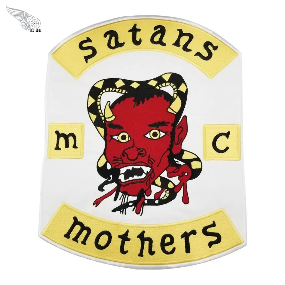 Satans mothers mc customized free shipping innovative garment application high quality embroidered patch