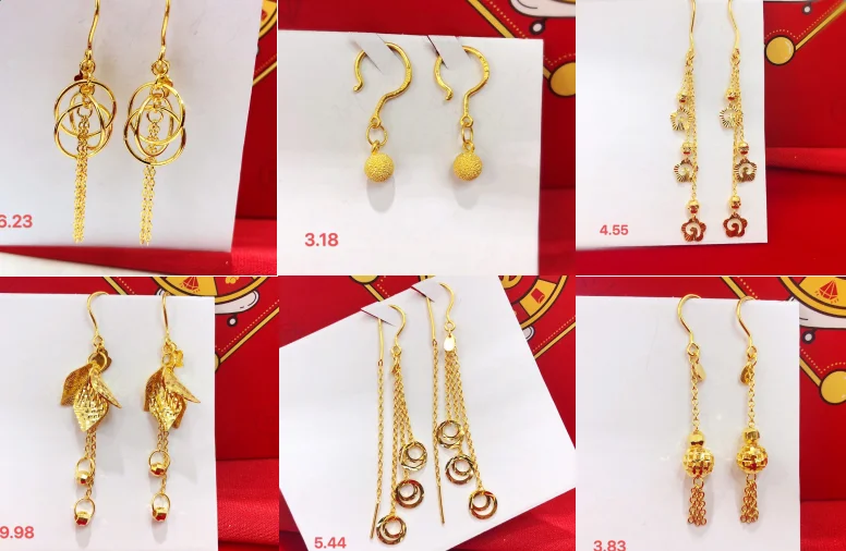 

HX 24K Pure Gold Earring Real AU 999 Solid Gold Earrings Nice 3D Rose Upscale Trendy Classic Fine Jewelry Hot Sell New 2023