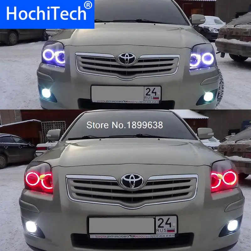 For Toyota Avensis T250 RGB LED headlight  angel eyes kit car styling accessories 2003 2004 2005 2006 2007 2008 2009