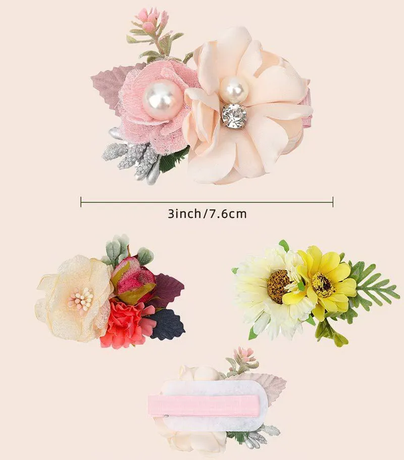 100Pcs Flower Hair Clips Floral Hair Bow Accessories for Baby Girl Toddles Teen Birthday Christmas Gifts