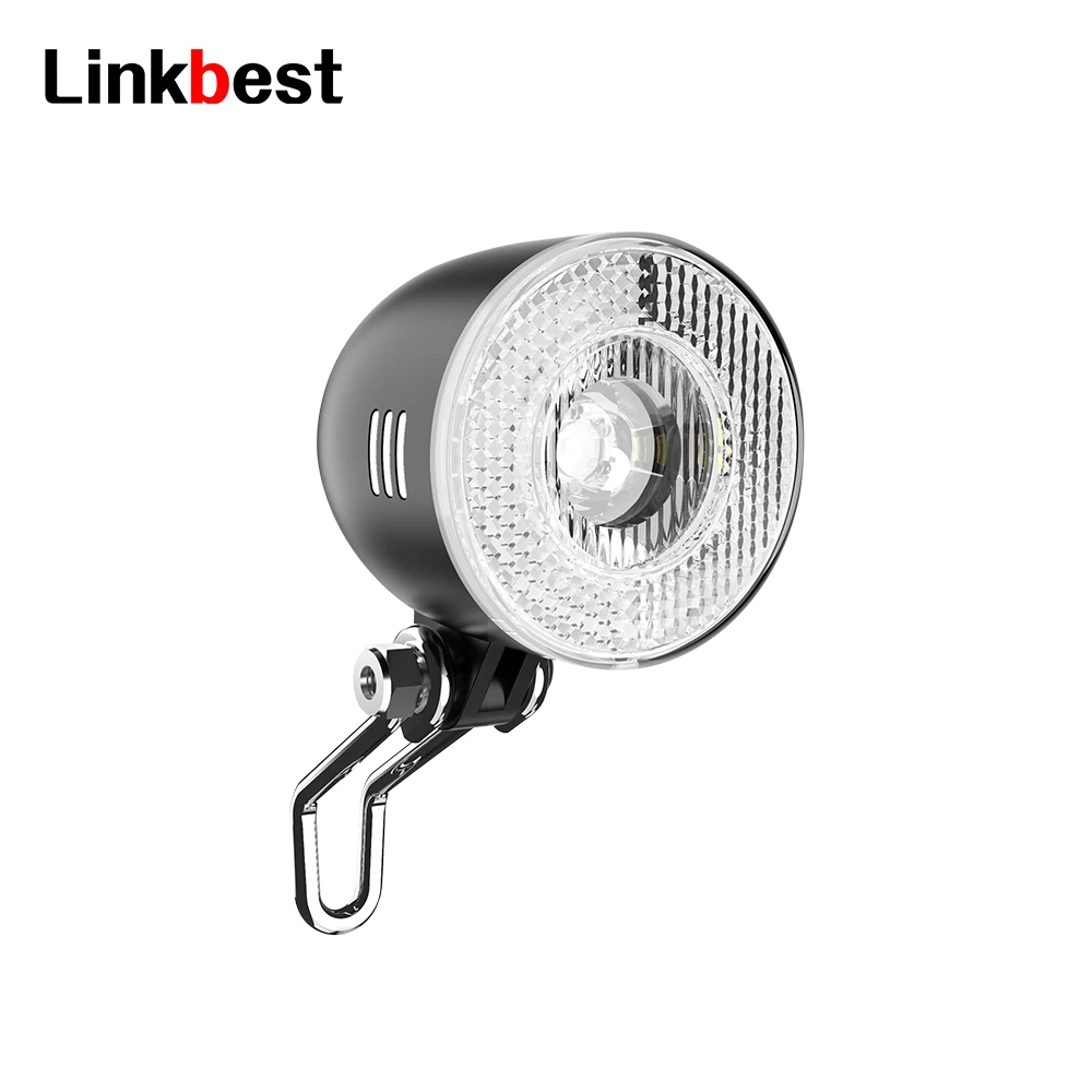 Linkbest 50 Lux Headlight Led Electric Bicycle Light StVZO Approved Waterproof IPX 5 Hub Dynamo Ebike Escooter Anti-Glare