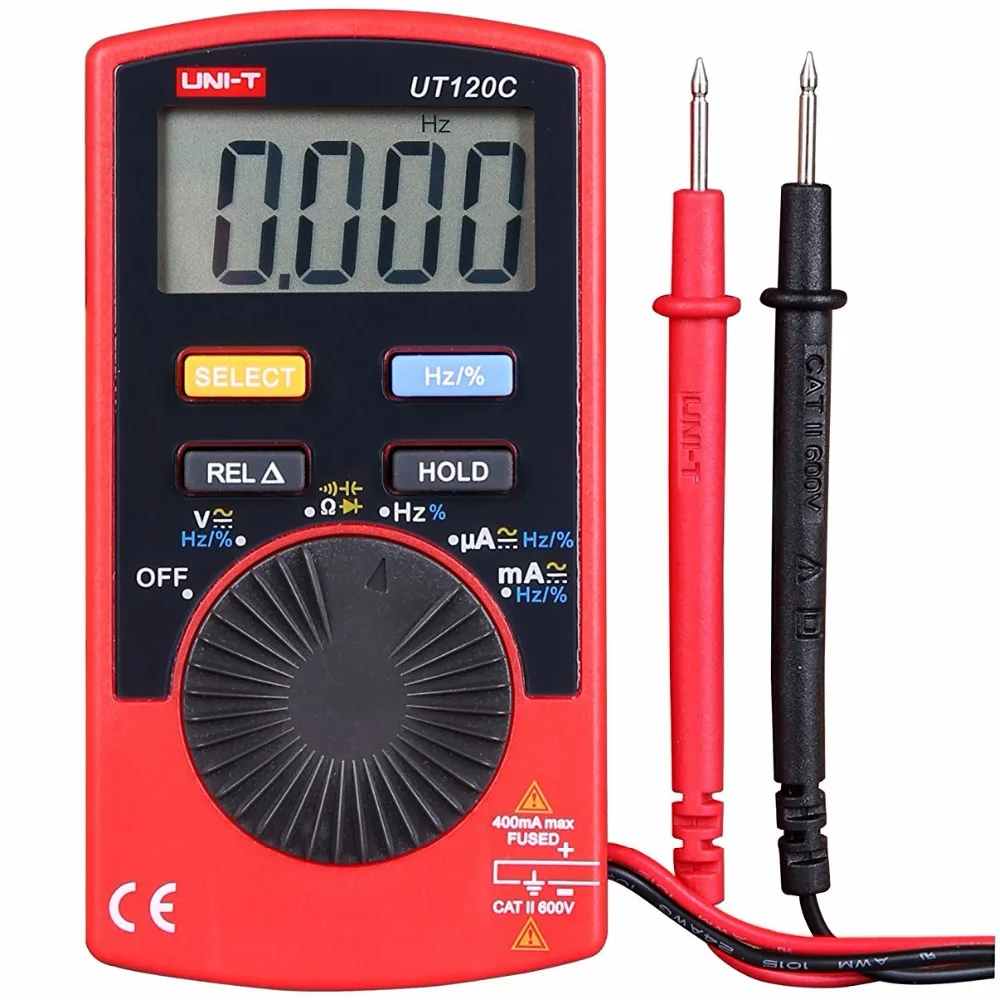 UNI-T UT120C Pocket Size Stype Digital Multimeter Auto Range Tester DC AC Voltage Diode Mini Electrical Meters LCD Display