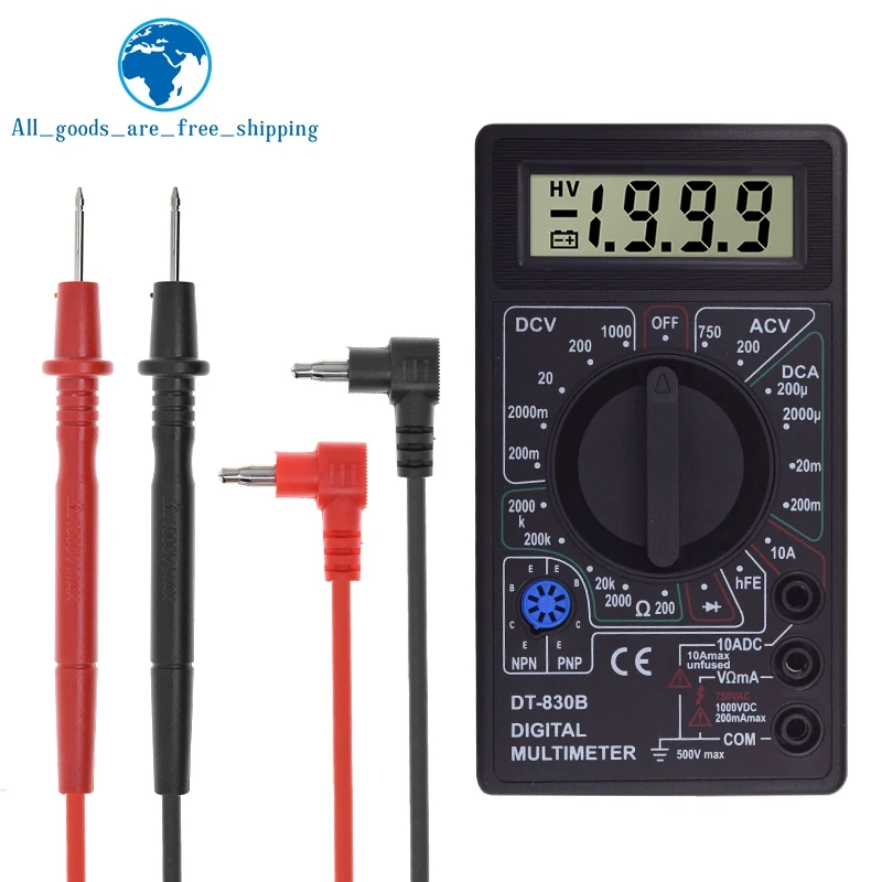 DT830B AC/DC LCD Digital Multimeter 750/1000V Voltmeter Ammeter Ohm Tester High Safety Handheld Meter Digital Multimeter