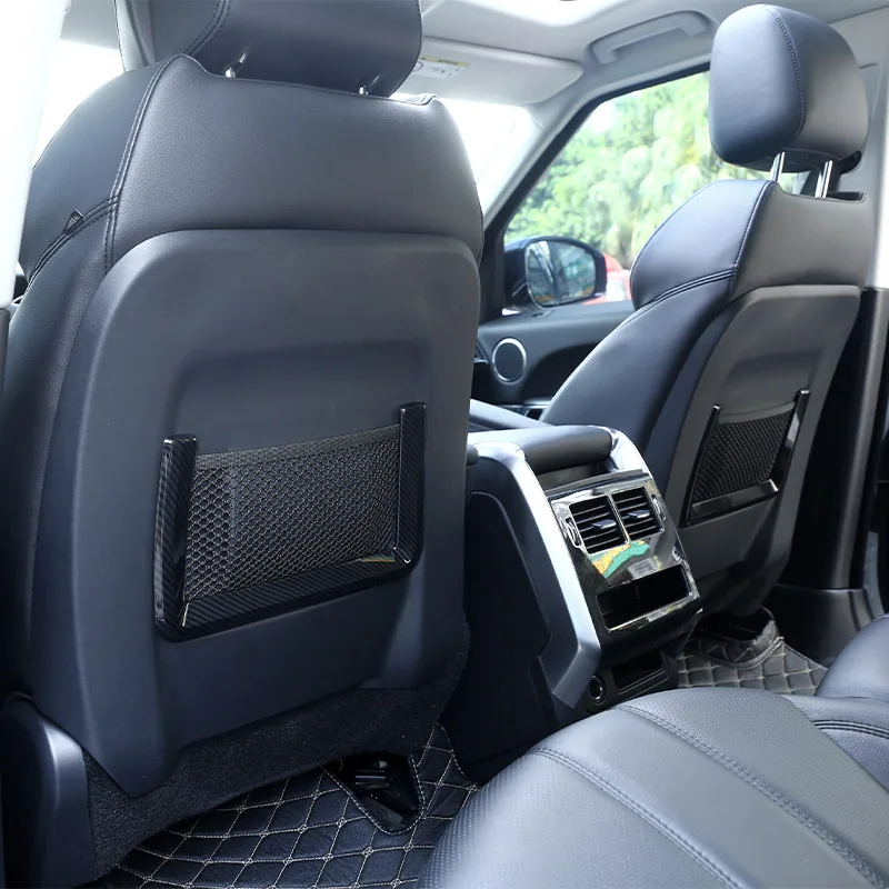 2pcs Carbon Fiber ABS Plastic Rear Seat Net Bag Panel Trim For Range Rover Sport Evoque Discovery Sport Car-Styling Accessory