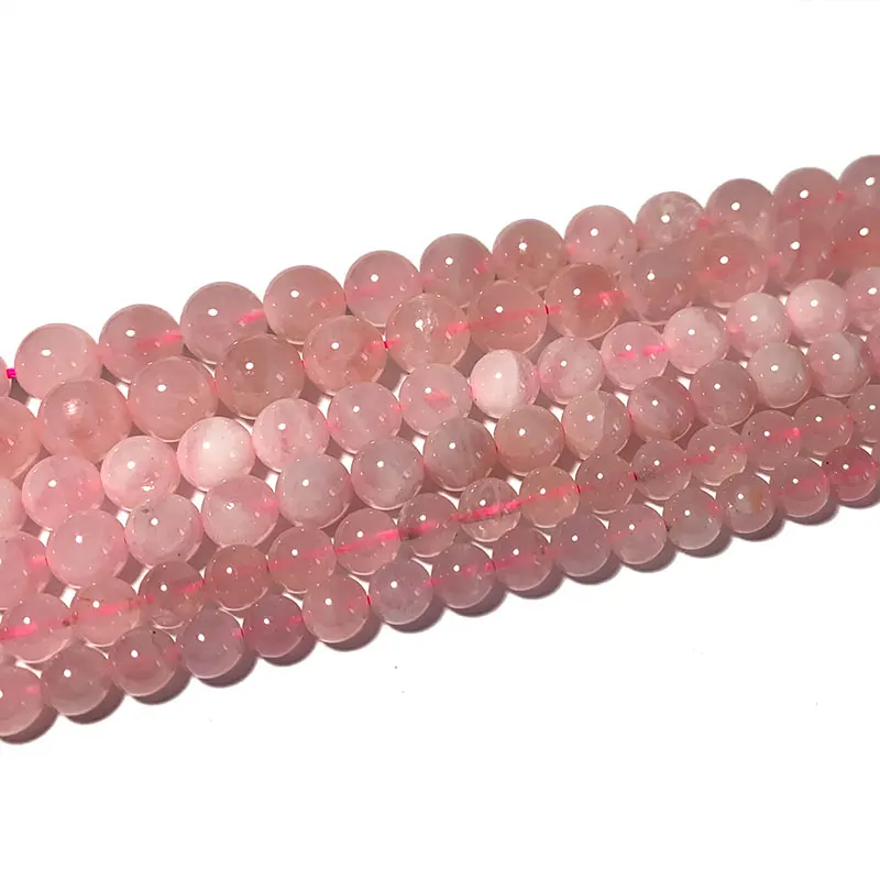 LUOMANXIARI Rose Quartz Round Stone Beads AAA 100% Natural Pink Color Untreated For Jewelry Making DIY Bracelet 6/8/10MM 15''