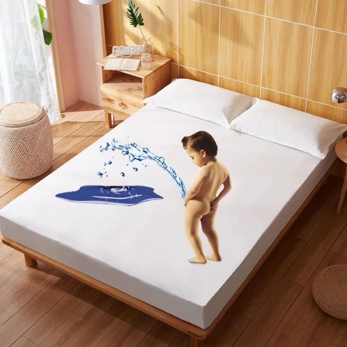 

Waterproof Mattress Protector with Elastic Band Sanding Breathable Bed Mattress Cover Anti-mite&Washable