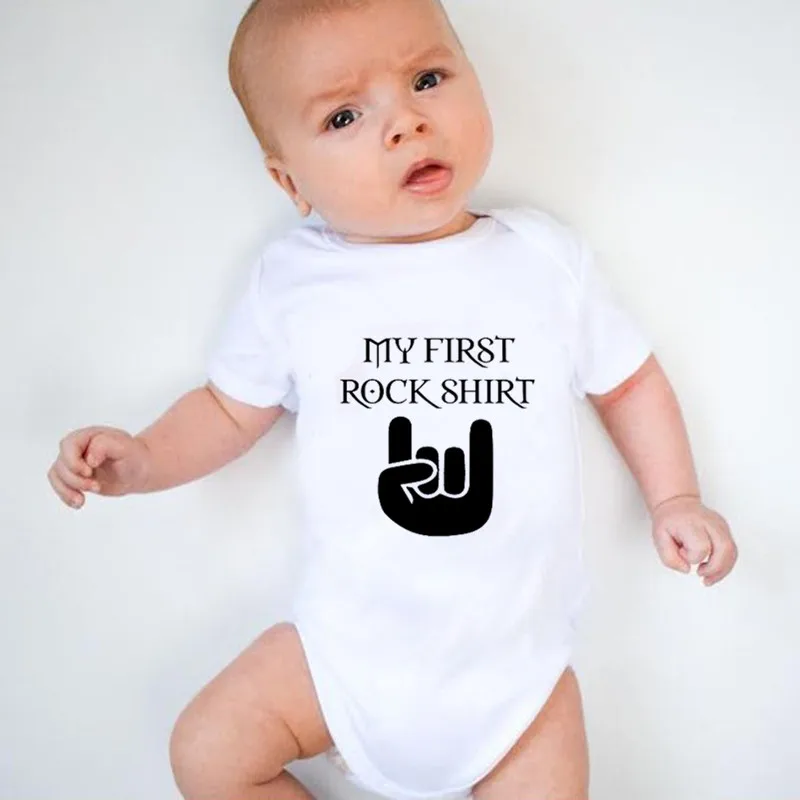 Newborn Baby Short Sleeve Cotton Baby Bodysuit Cute Baby Boy Clothes Jumpsuit Infant Outfit Baby Body Rock 0-18 Months