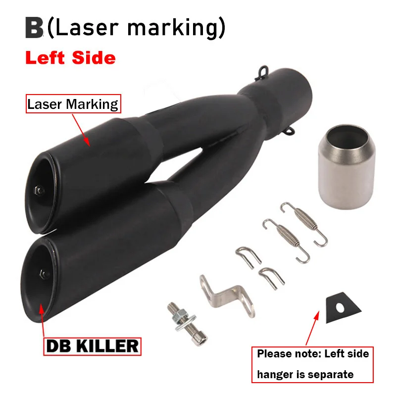 Motorcycle Double Hole Exhaust Pipe Pot Echappement Moto Motorbike Muffler Escape with DB Killer For Benelli 502C R1 R3 R25