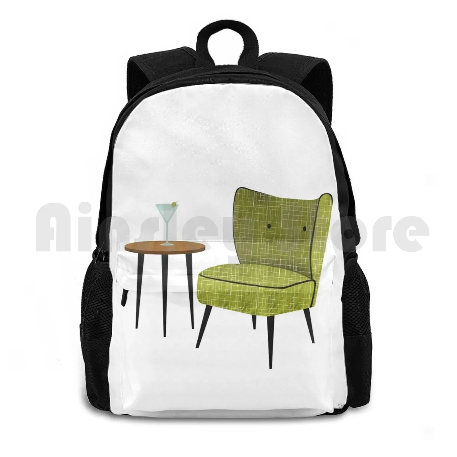 Time Outdoor Hiking Backpack Waterproof Camping Travel Mid Century Modern Mid Century Homeware Chair Retro 50s 60s Vintage