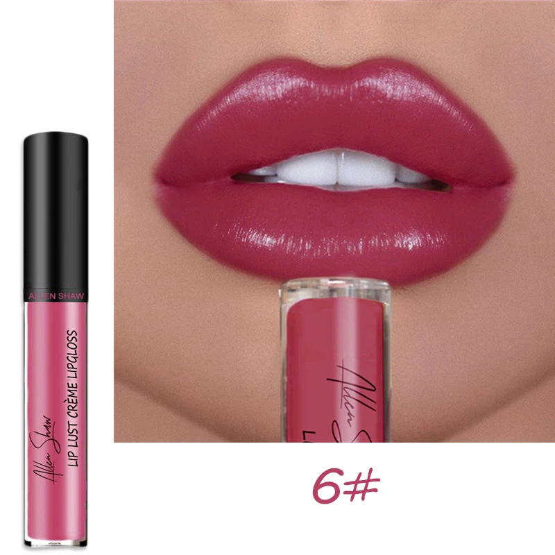 Allen Shaw Glitter Lip Gloss Lipstick Waterproof Lasting Moisturizing Lip Glaze Matte Lipstick Liquid Women Makeup lipgloss base