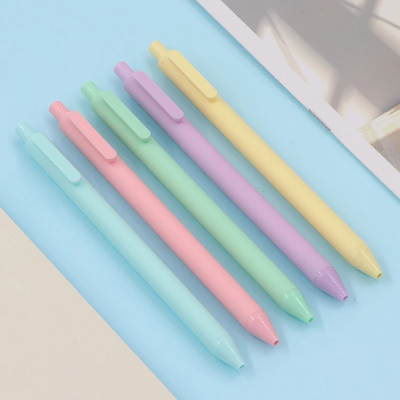 5pcs/box Kaco Macaron Colored Ink Gel Pens Retractable 0.5mm Fine Point Pastel Cute Pens for Taking Notes/Journaling/Coloring