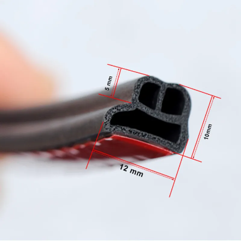 BD Shape Rubber Car Door Universal Sealing Strip Car Sticker Seal Weatherstrip Adhesive Auto Edge Trim Noise Insulation