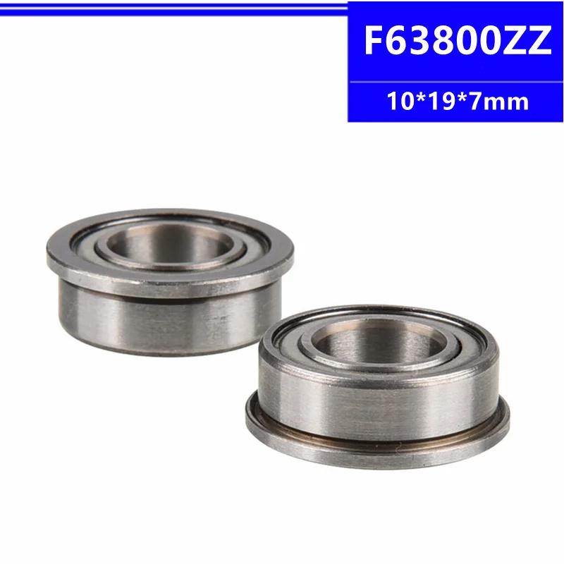 50pcs/100pcs F63800ZZ 10*19*7mm flange deep groove ball bearing F63800 F63800Z 10x19x7mm Flanged bearing