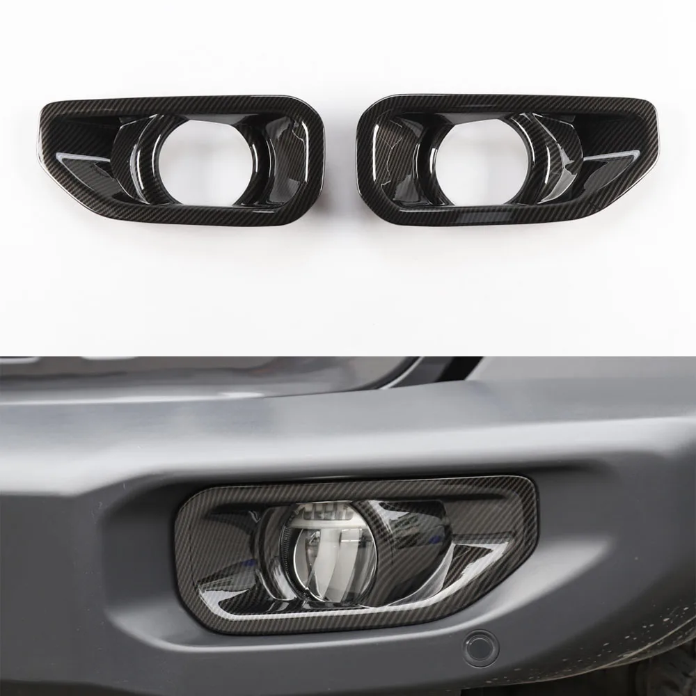 

For Jeep JT Gladiator 2018 Up Car Front Bumper Fog Light Lamp Decoration Frame Trim Stickers Exterior Styling Molding