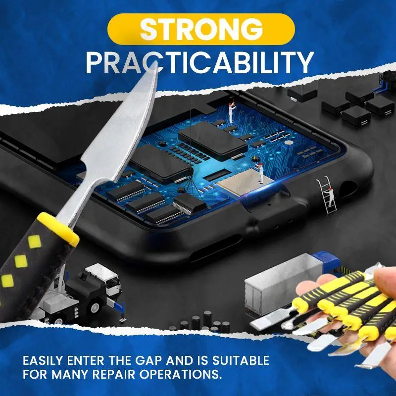 Pied-de-biche métallique, jeu de 6 pièces, bâton de démarrage, téléphone portable, Mini appareil ménager numérique, outil de démontage, outils de réparation électroniques