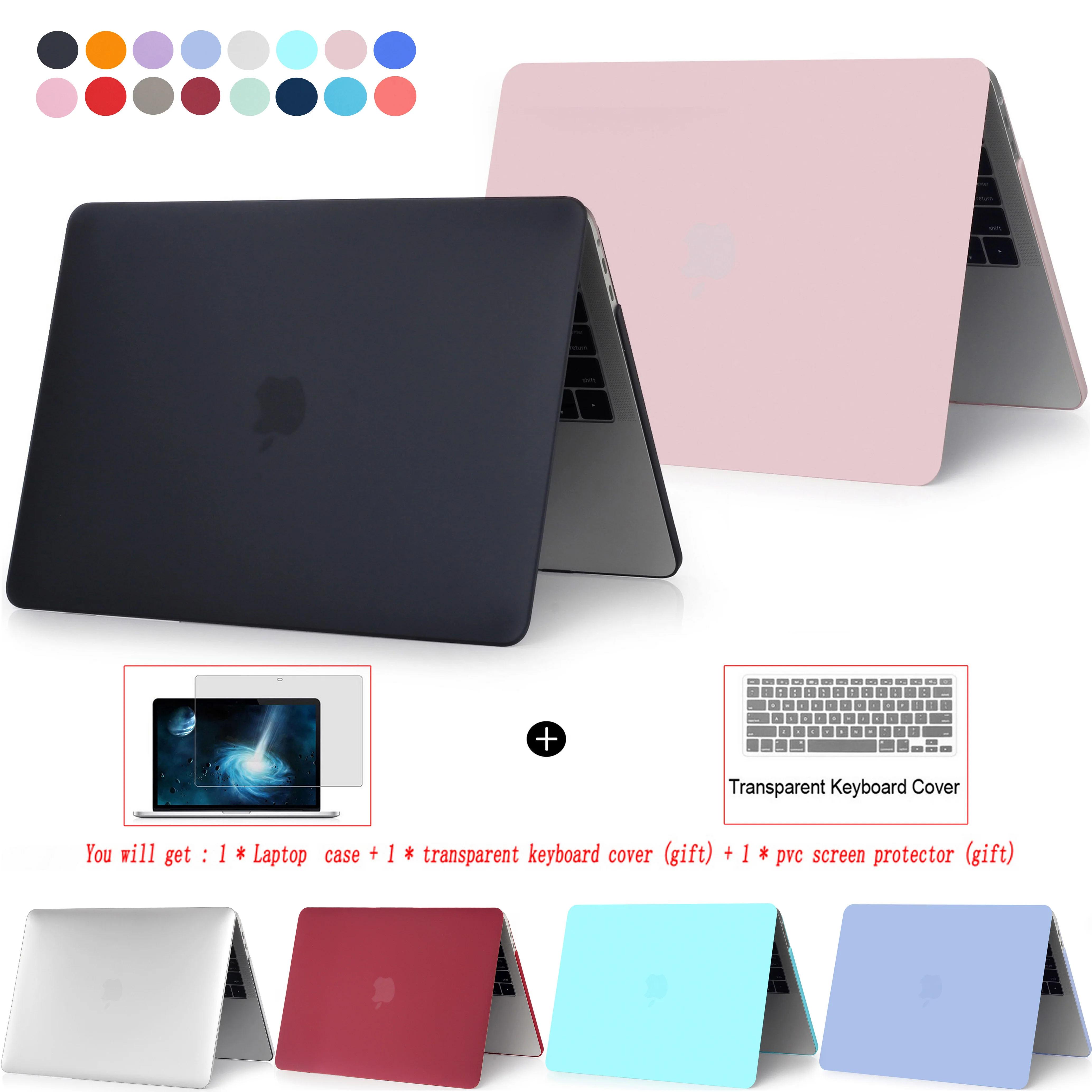 

New Laptop Case For Macbook 2022 Air Pro 13 M1 M2 A2681 A2338 A2179 case Touch ID 2021-2023 Pro M1 14 16 Cover 12 15 inch Shell