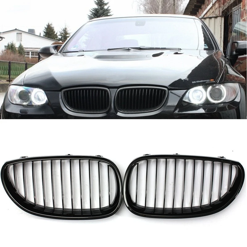 E60 Grill Front Kidney Sport Grilles Hood Grill for BMW E60 E61 5 Series M5 525I 525Xi 528I 528Xi 530I 530Xi 2003-2009(Gloss Bla