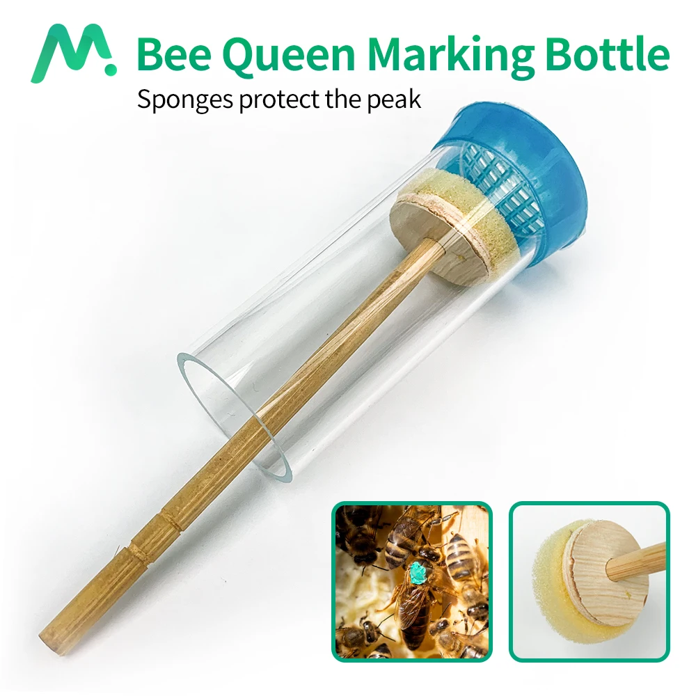 Bee Queen Marking Cage Bottle With Soft Plunger New Bee Marker Grid Mark Non-Toxic Beekeeping Equipment Beekeeper Essential Tool