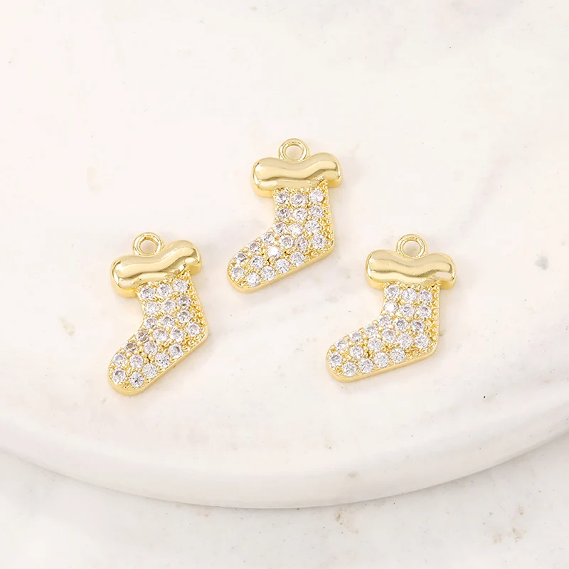 مصنع الجملة الذهب اللون النحاس والزركون الجوارب سحر المعلقات قلادة وسوار القرط Diy مجوهرات اكسسوارات