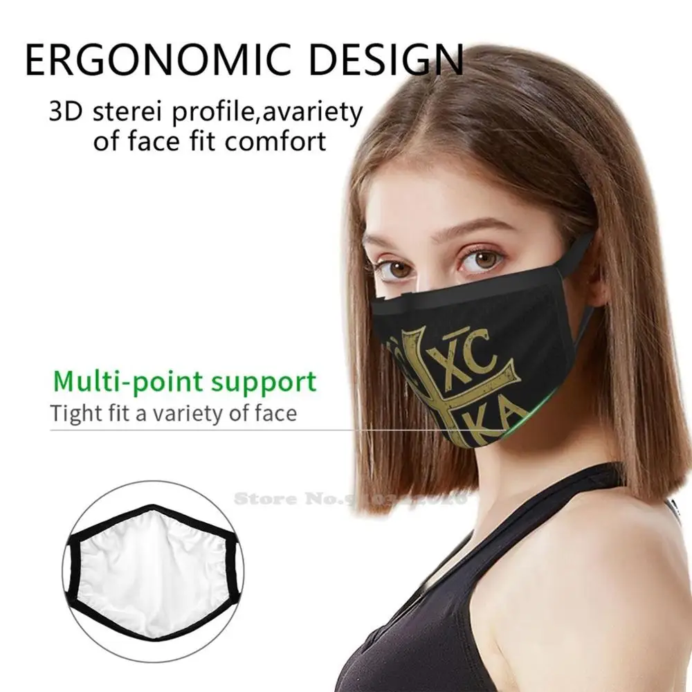 Ic Xc Ni Ka Christogram Kruis Orthodox Christelijke Vintage Graphic Zomer Ademend Mondmasker Gezichtsmaskers Orthodox Christelijk