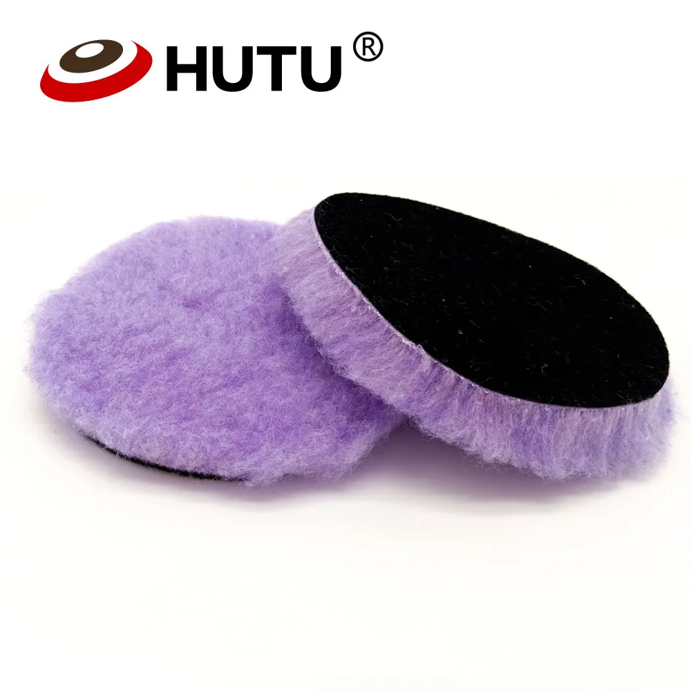 3/4/5/6/7Inch Purple Wool Pad For Automotive Car Polisher High Density Lambs Woollen Polish Buffing Pad For Car Polishing