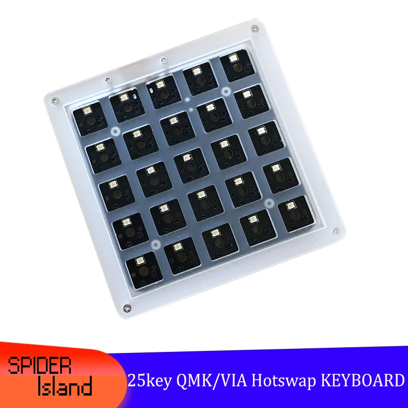 

QMK VIA Keyboard 25 Key Mechanical Programmable Programming Macro Keypad 5x5 Shortcut RGB light Custom keyboard PS Office