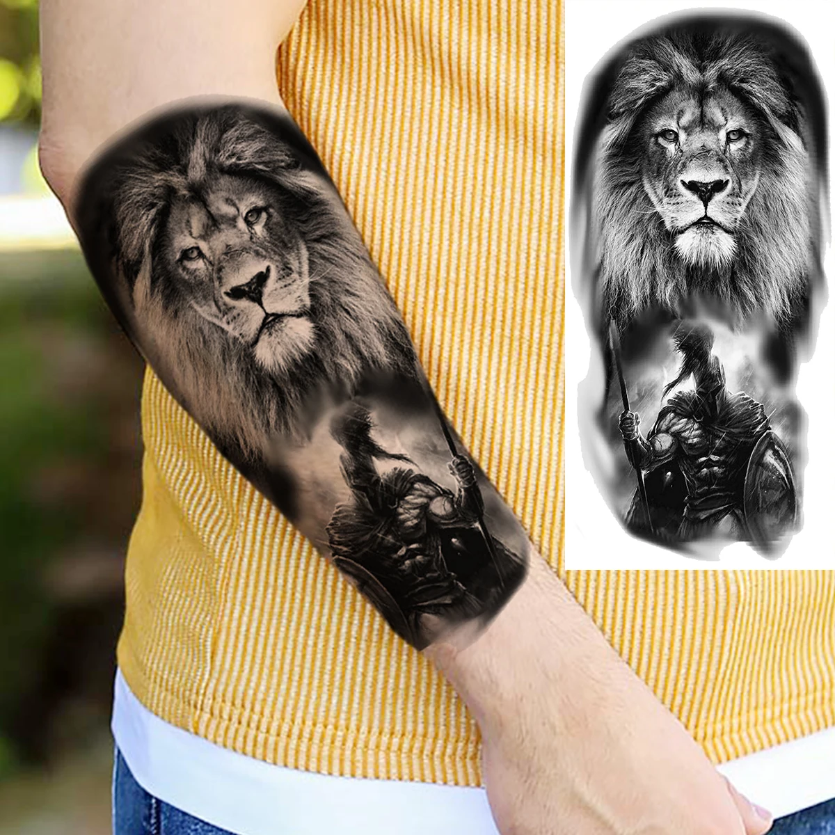 3D Tiger Woods Lion Warrior Tijdelijke Tatoeages Voor Vrouwen Volwassen Mannen Uil Universe Bloem Eagle Fake Tattoo Onderarm Wasbaar Tatoos