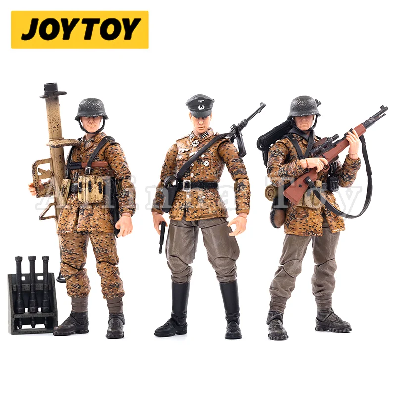 Joytoy 1/18 3.75 Action Figure (3 Stks/set) Wwii Duitsland Wehrmacht Herfst Camouflage Anime Collectie Militaire Model Gratis Verzending